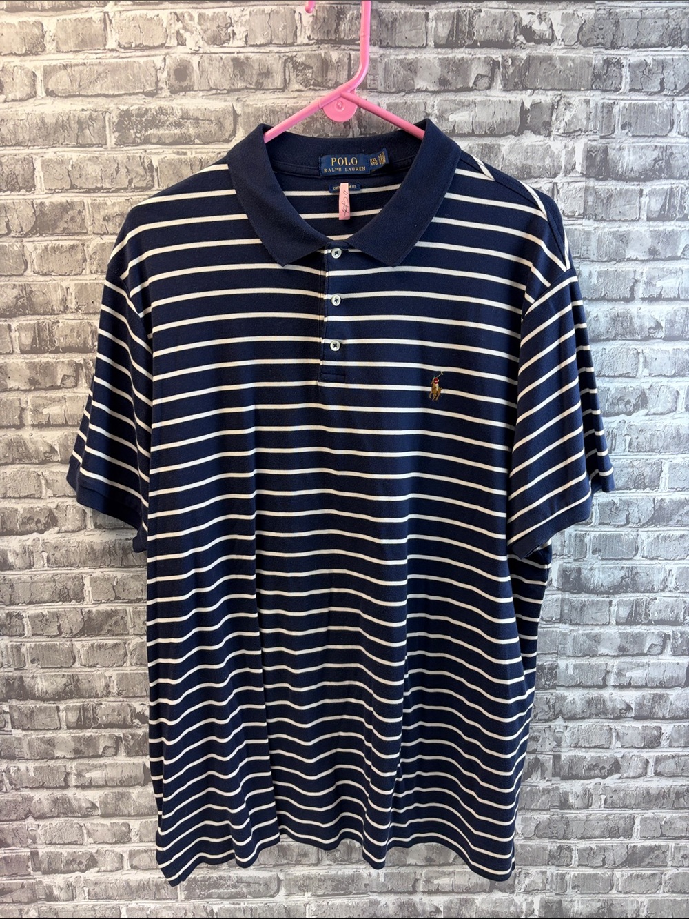 Polo by Ralph‎ Lauren Navy & White Striped Men’s Polo